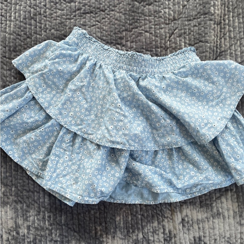 American Eagle Outfitters Light Blue Floral Skort